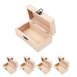 GARVALON 5 Stück Rechteckige Schmuckbox aus Holz Dekorative DIY Aufbewahrungsbox für Ringe Ohrringe Halsketten Praktische Holzkiste für Wohnzimmer Büro Schlafzimmer