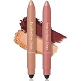 Eyeliner Wasserfest, 2025 Neu Matte Schnell Trocknender Eyeliner, Kajalstift Schwarz mit Schwamm Shadow Liner 2in 1 Eye liner Eyeshadow Wischfester Schwarzer Eye-liner Stift Gel (03+06)