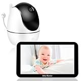 VSIFEHSO Babyphone mit Kamera 5 Zoll Baby Monitor 720p Baby Phone Digitalzoom Zwei-Wege-Audio Einlegbare SD-Karte VOX-Modus Nachtsicht Temperaturüberwachung Schlaflied Wecker