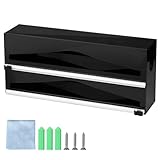 DBREAKS Acryl Küche Folienspender, Frischhaltefolienspender Schwarz, Folienschneider, Alufolie Spender, Frischhaltefolie, Frischhaltefolie Schneider, Wandrollenhalter Küche mit Schrauben