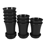 BAZEITFLOW 10 Stück saftige Töpfe pflanzenpflege gartenpflanzen Pflanzentöpfe Pflanzgefäße mit Drainagelöchern Blumentopf Blumentöpfe für Zimmerpflanzen Anzuchttöpfe für Pflanzen pp Black
