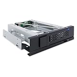 ICY DOCK TurboSwap MB171SP-1B - SATA/SAS Hot Swap Wechselrahmen für 3,5 Zoll Festplatte komplett aus Metall Trägerloses Design Schwarz