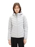 Tom Tailor Denim Damen Lightweight Steppjacke mit Kapuze, 11074 - Silver Grey, M