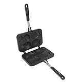 Funien 4 Tabletts Taiyaki-Fischform-Kuchenform, Antihaftbeschichtete Waffel-Backform, Hochwertige Materialien, Hohe Temperaturbeständigkeit, Einfaches Entformen, Anti-Verbrühungsgriff,