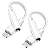 LUIRSAY 2 Stück Lightninng auf 3.5mm Klinke Kopfhörer Adapter [MFi-Zertifiziert] für iPhone, Lightnning Klinke Kopfhörer Adapter kompatibel mit iPhone 14/13/12/11/XR/XS/8/7, iPad, iOS