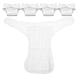 ELEOUTI 5 Stück Babywindeln Größe S aus Mehrlagiger Baumwollgaze Waschbare Stoffwindeleinlagen Atmungsaktiv und Saugfähig Wiederverwendbar für Neugeborene bis 5 kg Weiß