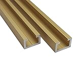 Alutec Metallbau Aluminiumprofil M8 Alu C Profil Gold Edition 0,5m 1m 1,5m 2m T Nut Schiene (1,5m Länge)