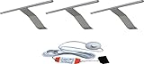 ACCE LED Aluminiumkörper Schrankleuchte Regalbeleuchtung Kleiderschrankleuchten Aufbauleuchte mit Schalter und Stecker, warmweiß 3000k, Schalter:mit Fußschalter (WW, 3er)