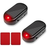 Mikiuly Alarmanlage Auto, 2 Stück Solar Power Dummy Auto Alarm, Anti Diebstahl Blinklampe, Schwarz, Manuell, Pkw