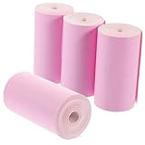 Angoily 4 Rollen Thermopapier transparent Punkt Kreditkartenpapier Luft Kassenpapierrolle Bankpapierrolle farblaserdrucker druckerpapier -Geldpapier Papier für Thermodrucker Rosa