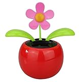 Anawakia Solar Wackel Blume Wackelblume Solarblume Solar Wackelblume Blume für Auto Balkon Solarblume Wackelblume (Rot)