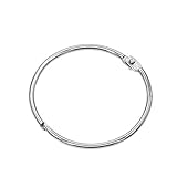 Coideal Metall-Rundduscherring, einfach zu öffnen und zu schließen, 20 Pack Silber 2 Zoll DiDurchmesser Drape Ringschlaufen für Bad, Home-Dekoration, bewegliche Klappe geeignet für Fixed Pole (50 mm)