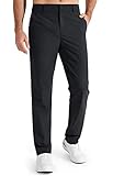 Libin Herren Golf Hosen Slim Fit Stretch Arbeitskleid Hosen 30'/32' Schnelltrocknend Leichter Casual Komfort mit Taschen (DE/NL/SE/PL, Bundweite & Schrittlänge, 34, 32, Black)