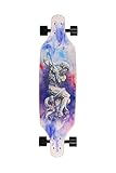SCOPS Longboard 37'x10', 8-lagig Ahorn/Birke/Buche, Vollprint, rutschfest, ABEC-9, 78A Rollen, für Stadt & Jugend