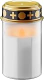 goobay 64604 LED Grablicht mit Batterie/LED Grabkerzen Outdoor/Friedhof Kerzen/Grablichter/Ewiges Licht/Grablampe/Weiß/Batteriebetrieben 2x AA Mignon (Nicht im Lieferumfang enthalten)