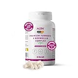HSN Premium Kurkuma (BCM-95®) & Boswellia (Boswellin®) Complex | 60 Pflanzliche Kapseln | Kurkuma-Extrakt + Boswellia serrata-Extrakt | Hoch standardisiert | Ohne Gentechnik, Vegan, Glutenfrei