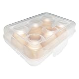 Eierbox für 6 Eier, eierbehälter, eier aufbewahrung kühlschrank, eierhalter kühlschrank, Outdoor-Camping-Eierregal, Transparent Weiß