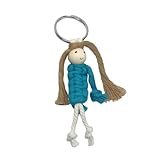 Qsvbeeqj Handgewebter Streichholz-Schlüsselanhänger für Mädchen, Herzform, für Auto, Tasche, Zubehör, Handy, Schultasche, B, One size