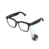 AI Smart Brille mit Fahrrad Kamera und Mikrofon Sportkamera Motorrad Intelligent Brillen Sonnenbrille mit Kleine Videobrille Live Übertragung für Herren Damen Smart Camera Glasses Mini Videokamera