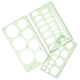 JOINPAYA 3 Stück Geometrische Zeichenschablonen aus Robustem Kunststoff Multifunktionale Kreisschablonen und Lineale für Schule Architektur und Design