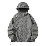 PANVER Langarm Jacke Herren Persönlichkeit Komfortabel Trend Übergangsjacke Draussen Bergsteigen Workout Hoodiejacke Casual Gutaussehend Mode Sportjacke C-Dark Grey M
