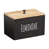 MagiDeal Wäschekapselbehälter, Wäscheperlenspender, Dekor, stilvoller rustikaler Make-up-Tupferbehälter, Trocknertuchspender, Organizer-Box, Schwarz