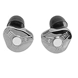 VELATEMOR Professionelle IEM Kopfhörer, HiFi in Ohrmonitoren mit Treiber, Geräusch Isolieren Metallachelhörer, Abnehmbares Silberkabel für Musiker/Bühne/Studio