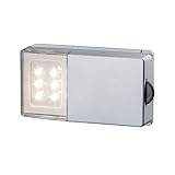 Paulmann 70498 Schrankleuchte SnapLED mit Gleitrolle Silber Licht an bei geöffneter Tür Licht aus bei Druck auf die Rolle 4x15V Montage mit Klebepads