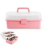 Farerkass Mehrzweck-Aufbewahrungsbox,große Kapazität Aufbewahrungsbox mit Fächern, 3-Regal Sortierboxen, Hausapotheke Box, Bastel-Organizer, Anwendbar als Nähkasten, Medikamenten Aufbewahrung