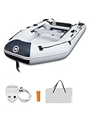 Schlauchboot Aufblasbares 3 m für 3–4 Personen – Wave, Motor geeignet, Freizeitboot, Paddelboot, Angelboot – Mit 2 Sitzbänken, Drop-Stitch-Boden, Paddel, Pumpe, Reparaturset & Tasche