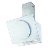 NEG Dunstabzugshaube KF106-ATW (Umluft/Abluft) weiß 60cm kopffrei, Randabsaugung, Glas-Front, 3 Motorstufen sehr leise, mit Doppel-Filter System Fettfilter vorne und unten