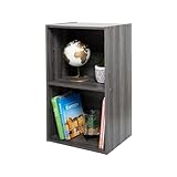 Iris Ohyama, Möbel, 2 Büroregale, Bibliothek, Stabil, Großes Fassungsvermögen, Multifunktional, Schlafzimmer, Wohnzimmer - Office Basic Rack CX-2FN - Eiche Grau