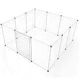 BRIAN & DANY Kleintiergehege, Laufstall Kleintiere Gehege für Kleintiere, Freigehege für Kaninchen, Welpe, Meerschweinchen - 12 Platten 203 x 101 x 71 cm
