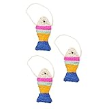 SEWACC 3 STÜCKE Teiliges Sisal kratzspielzeug für Katzen Fischform Langlebig Natürliches Material Katzenspielzeug zur Krallenpflege Zufällige Farben für Katzenfreunde Zufällige Farbe