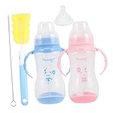 ibasenice 1 Satz Weithals-Babyflasche Babyflaschen Wasserflasche Milchspender für Kinderflasche Griff heizlùfter wiederverwendbar Nuckelflasche milch fütterung pp