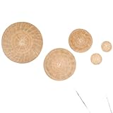 Rattan-Wandbehang, handgefertigt, Rattan-Wanddekoration, gemütlicher Wandbehang, Weiden-Tablett, gewebte Wandkörbe, Wandkörbe