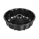 Onader Backform, Karbonstahl Kuchenform mit Antihaftbeschichtung, 25,5cm Rund Tortenform für Kuchen Brot, Robust & Gesund, Leicht zu Reinigen - Schwarz