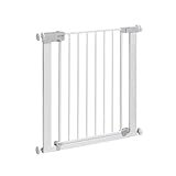 Safety 1st Auto Close Gate, Treppenschutzgitter ohne Bohren, 73–80 cm (max. 136 cm erweiterbar), automatisch schließendes Türschutzgitter, mit einer Hand öffnen, kein Bohren, Zweifachsicherung, Weiß