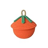 Weiche Baumwollseil Gewebte Korb Make Up Aufbewahrungsbehälter Persimmon Desktop Für Home Office Oder Studierende Nutzung