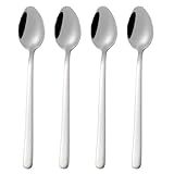YCFAIIKG 4pcs Obstlöffel, Grapefruitlöffel, Dessertlöffel Dessertlöffel Edelstahllöffel Kratzlöffel Kiwilöffel mit Wellenschliff für Obst und Desserts