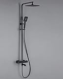 CWCQGH Duschwand-Boosterdüse Mattkupferkörperhahn Haushaltsduschhahn Aufgeladener Duschmischer Duschstange Dusche mit Schlauch