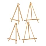 Mobestech 4 Stück Teiliges Kleine Holzstaffeleien mit Stabilem Dreifuß Faltbar und Leicht als Tischstaffelei für junge Künstler Malpartys und Dekorative Fotohalterung
