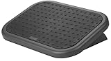 Q-Connect Premium Fußstütze aus Kunststoff / 3 Höhen Verstellbar/Anti-Rutsch-Beschichtung/Ergonomische Fußstützen Fußablage/Schwarz