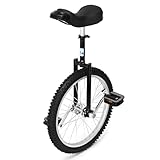 uyoyous Einrad 20 Zoll Unicycle Balance Training, Höhenverstellbar Einrad für Erwachsene Kinder Anfänger und Profis Unisex, Schwarz