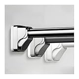Verstellbar Duschvorhangstange 40-490cm, Einstellbar Gardinenstange Teleskopstange Duschstange Klemmstange Spannstange für Badezimmer Fenster Trennwand(Weiß,3.7-4.4m/146'-173')