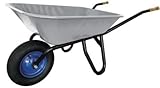 Schulz Tech - Schubkarre mit verzinkter Wanne bis 250KG/100L - Robuste Ausführung für Garten und Baubedarf - Luftreifen mit Stahlfelgen - Schiebkarre - Braun