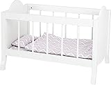 small foot Puppengitterbett aus Holz, mit weicher Matratze, Bettdecke, Kissen und Bettwäsche, ab 3 Jahren, 11778, Klein
