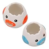 FUNNETOYU 2 Stück Keramik Eiertrenner mit Niedlichem Hühner-design Effektiver Eigelb Eiweißfilter für Müheloses Trennen Kreatives Küchenwerkzeug für Backen und Kochen zu Hause