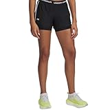 Under Armour Damen Tech Play Up 2in1 Shorts, Schwarz/Schwarz/Weiß, M