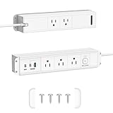Einbausteckdosenleiste, doppelseitig mit 65 W USB-C-Anschlüssen, schnelles Aufladen, USB-A-Port, Einbausteckdose, Möbel-Ladestation für Beistelltisch, Beistelltisch, Computertisch, mit 1,8 m langem